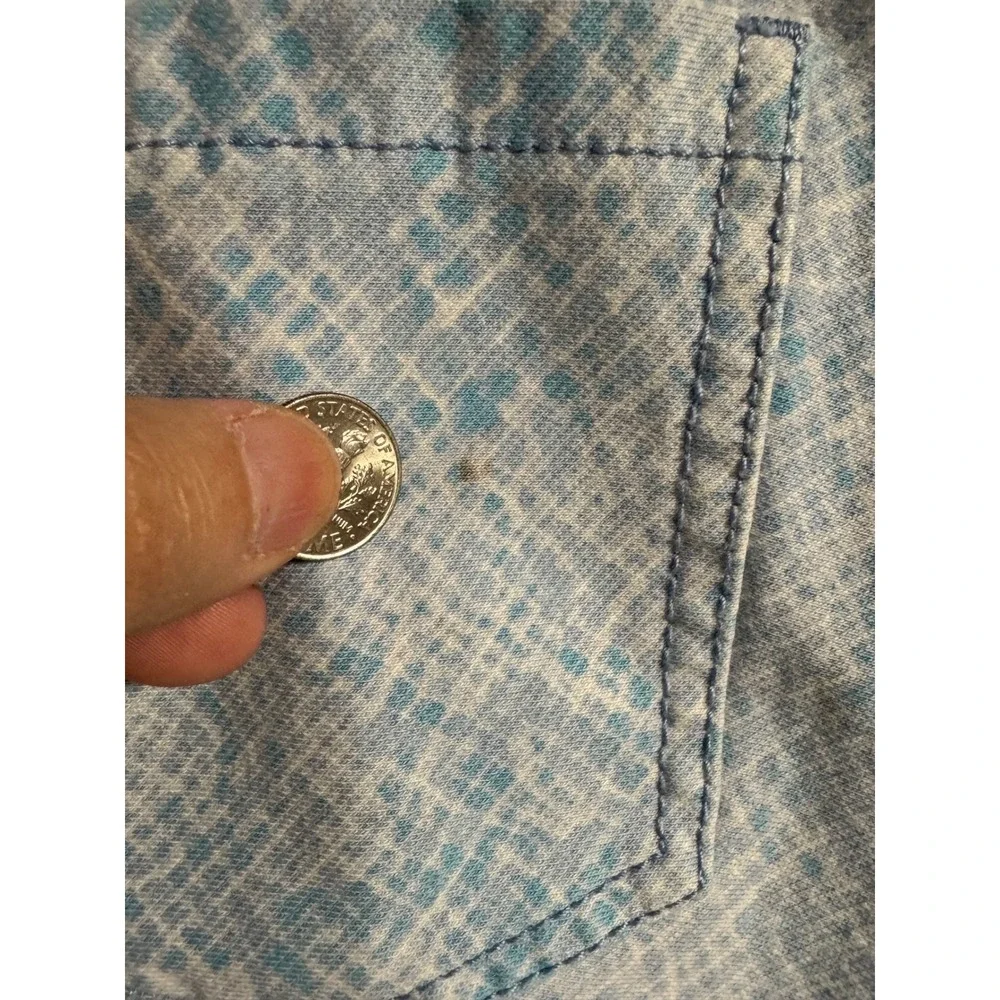 J.McLaughlin Women's Size 4 Lexi Snake Print‎ Slim Leg Jeans  Blue White Flaw
